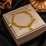 316L Stainless Steel Women Bracelets Heart & Smile Decoration