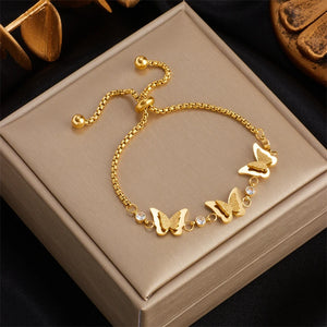 316L Stainless Steel Butterfly Bracelet for Women