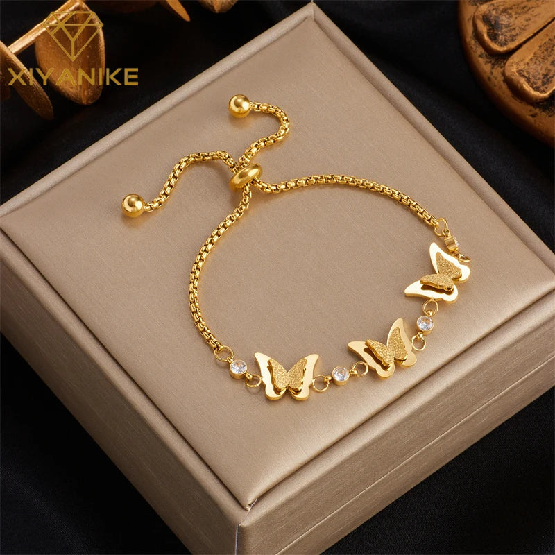 316L Stainless Steel Butterfly Bracelet for Women