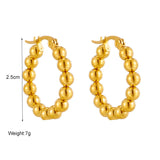 316L Stainless Steel Women's Earrings Round Beads Shape Silver Female Jewelry