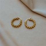 316L Stainless Steel Women's Earrings Round Beads Shape Silver Female Jewelry