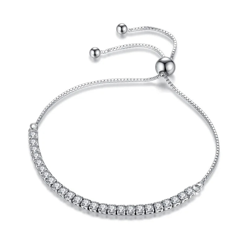 Silver Sparkling Strand Bracelet Link Tennis Bracelet VBS4087