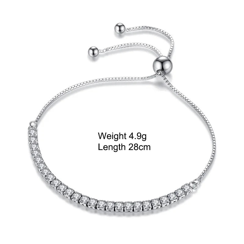 Silver Sparkling Strand Bracelet Link Tennis Bracelet VBS4087