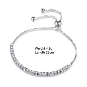 Silver Sparkling Strand Bracelet Link Tennis Bracelet VBS4087