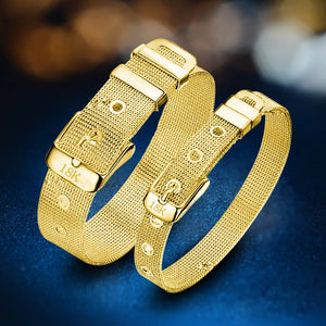 Big Silver Net Strap Bracelet Women Gift VBS4001