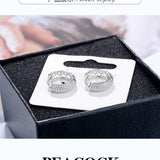 Silver CZ Mosaic Zircon Charm Earrings Gift for Women