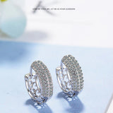 Silver CZ Mosaic Zircon Charm Earrings Gift for Women