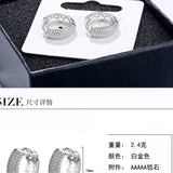 Silver CZ Mosaic Zircon Charm Earrings Gift for Women