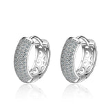 Silver CZ Mosaic Zircon Charm Earrings Gift for Women