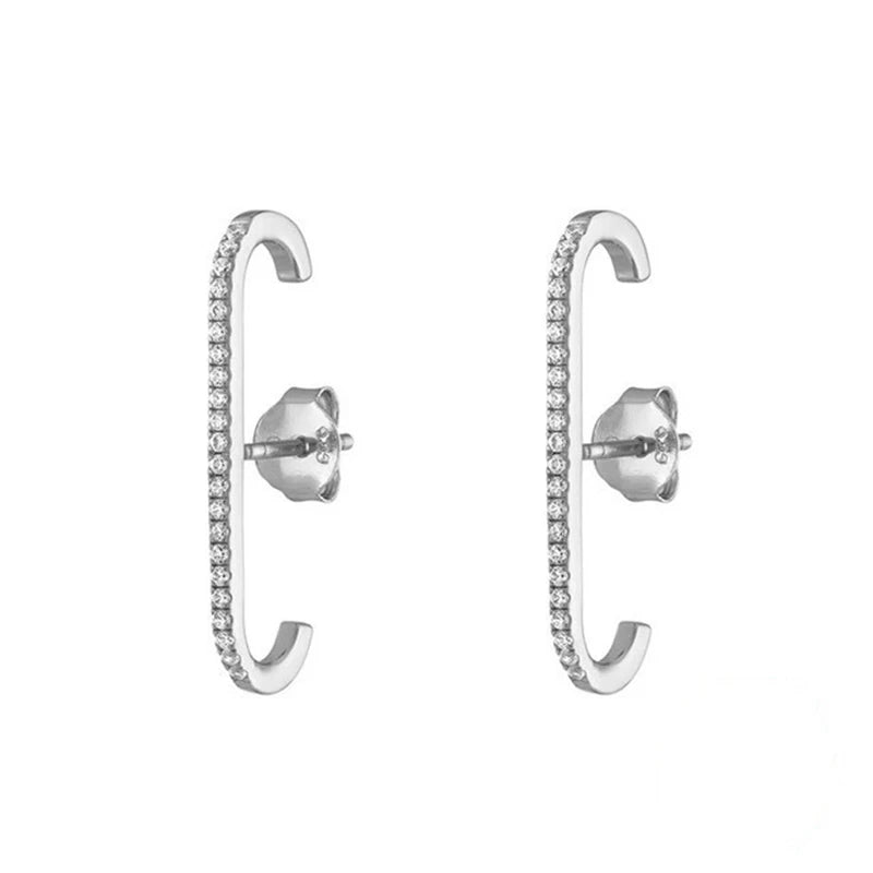 Silver Full Diamond Earrings - High Party Jewelry