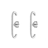 Silver Full Diamond Earrings - High Party Jewelry