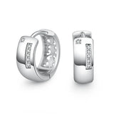 Silver Zircon Stud Earrings Allergy-Free Women Jewelry