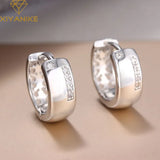 Silver Zircon Stud Earrings Allergy-Free Women Jewelry