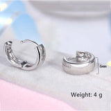 Silver Zircon Stud Earrings Allergy-Free Women Jewelry