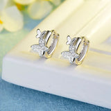 Allergy-Free Silver Stud Earrings Butterfly Zircon Party Jewelry