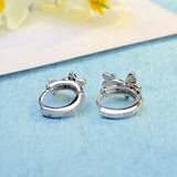 Allergy-Free Silver Stud Earrings Butterfly Zircon Party Jewelry