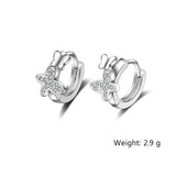 Allergy-Free Silver Stud Earrings Butterfly Zircon Party Jewelry