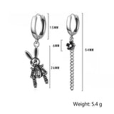 Silver Vintage Earring for Women Rabbit Tassels Ear Jewelry Party Gift