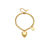 Romantic Style Heart Shape Women's Bracelet Stainless Steel Women Jewelry