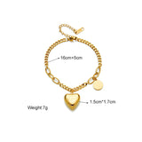 Romantic Style Heart Shape Women's Bracelet Stainless Steel Women Jewelry