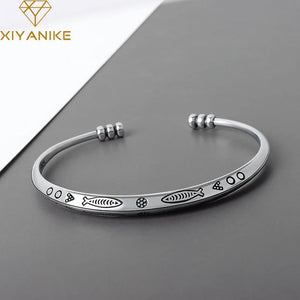 Ethnic Style Silver Fish Triangle Bracelet for Women