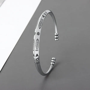 Ethnic Style Silver Fish Triangle Bracelet for Women