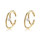 Double Circle Single Clip Earring Female Charm Hypoallergenic