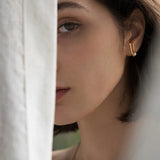 Double Circle Single Clip Earring Female Charm Hypoallergenic