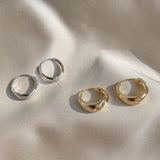 Silver Circle Arc Earrings Retro Sexy Couple Gift