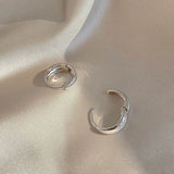 Silver Circle Arc Earrings Retro Sexy Couple Gift