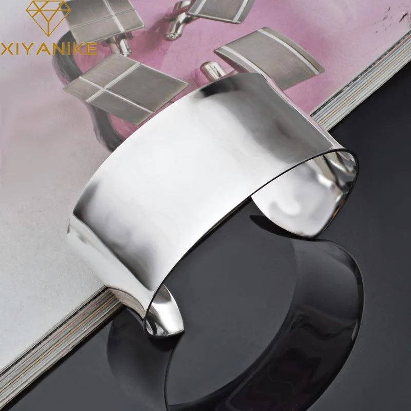 Silver Classic Large Bangles & Bracelet Set for Women Wedding