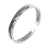 Silver Feather Bangle Women's Jewelry Gift Anti-allergy Pulseira