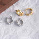Silver Rhinestone Wheat Ear Hoop Earrings - High-end Jewelry Gift