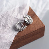 Silver Rhinestone Wheat Ear Hoop Earrings - High-end Jewelry Gift