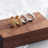 Silver Rhinestone Wheat Ear Hoop Earrings - High-end Jewelry Gift