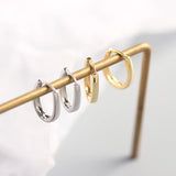 Silver Geometric Ellipse Hoop Earrings Female All-match Jewelry