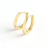Silver Geometric Ellipse Hoop Earrings Female All-match Jewelry