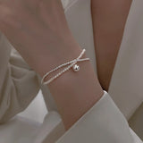 Double Layer Bracelet Ball Chain Bangles Fine Jewelry