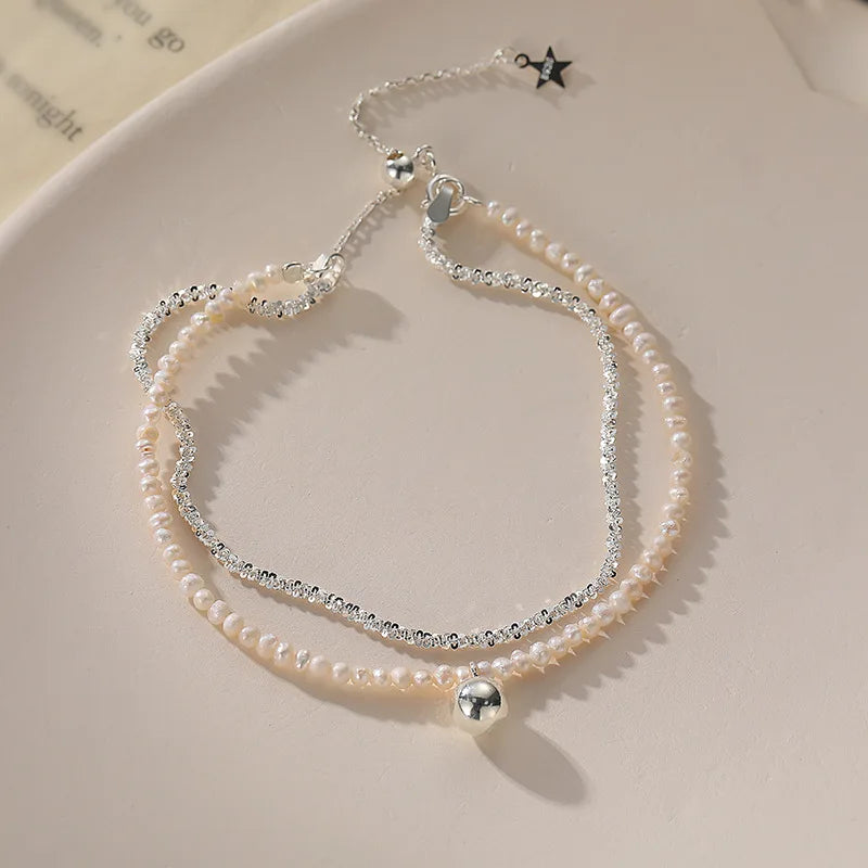 Double Layer Bracelet Ball Chain Bangles Fine Jewelry