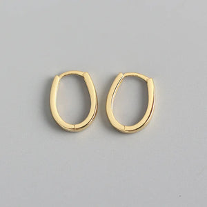 Silver Hoop Earrings Two-Tone Design for Women