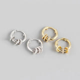 Silver Hoop Earrings Two-Tone Design for Women