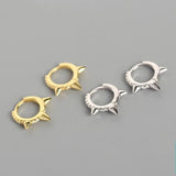 Silver Hoop Earrings Two-Tone Design for Women