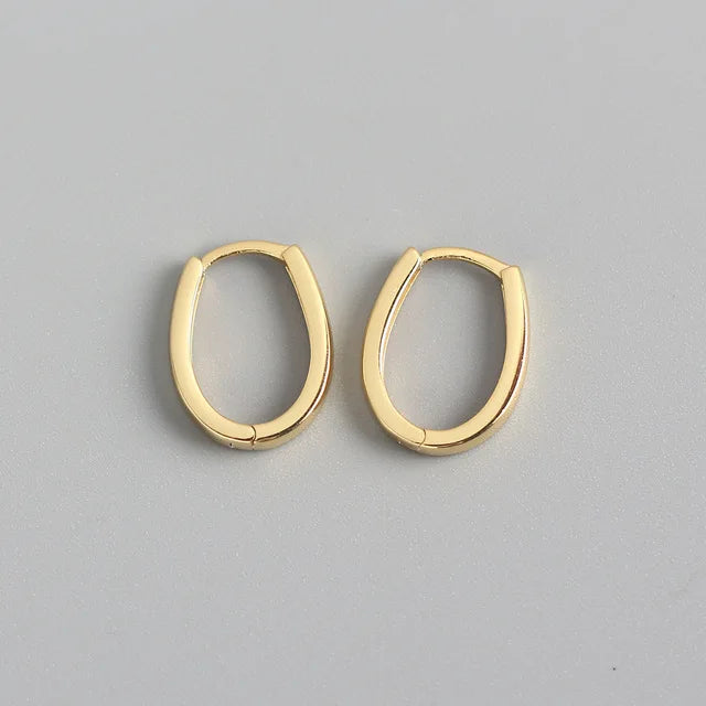Silver Hoop Earrings Two-Tone Design for Women
