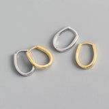 Silver Hoop Earrings Two-Tone Design for Women