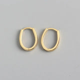 Silver Hoop Earrings Two-Tone Design for Women