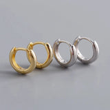 Silver Hoop Earrings Two-Tone Design for Women