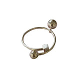 Silver Irregular Ball Square Glossy Bangle Female Personality