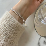 Silver Geometric Tassel Chain Bracelet for Women