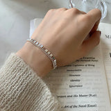 Silver Geometric Tassel Chain Bracelet for Women