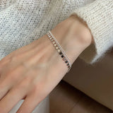 Silver Geometric Tassel Chain Bracelet for Women
